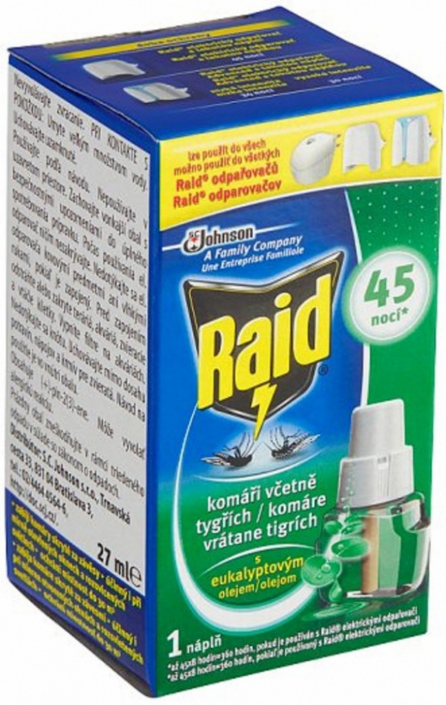 Raid Elektrický odparovač s tekutou náplňou eukalyptus-náplň 27 ml