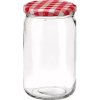 Zaváracie poháre Gastro 720 ml, skrutkovacie viečko s károvaným vzorom, sada 6 ks