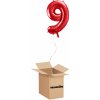 HeliumKing Balónový box - Narodeninové číslo 9 červený 86 cm