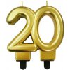 Dortisimo Tortové sviečky - metalická zlatá 20 (8cm)