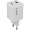 Canyon CU45AC vysokorýchlostná univerzálna nabíjačka do steny 1*USB-C 45W, 1*USB-A 18W CNS-CUW45AC - Univerzálny USB adaptér