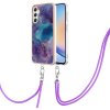 Gumený kryt Electroplating Lanyard na Samsung Galaxy A25 5G – Fialová