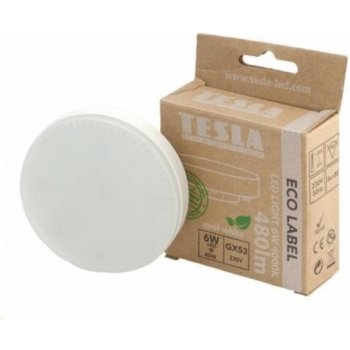 Tesla LED žiarovka BULB/ GX53/ 6W/ 230V/ 480lm/ 3000K/ studená biela