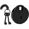 Lord of Battles Funkční železný visací zámek, černěný, se 2 klíči