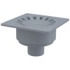 Alca Alcadrain APV16 - Podlahová vpusť 150×150/50 mm priama, mriežka sivá, vodná zápachová uzávera