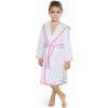 Bellatex Detský froté župan biely s ružovým lemom, 68 cm