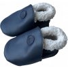 Hopi Hop Kožené capáčky Zimné Tmavo modré Veľ. M (6-12 mes.)