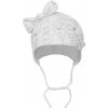 Dojčenská bavlnená čiapočka s mašličkou New Baby NUNU biela - 74 (6-9m)