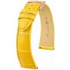 Kožený remienok Hirsch London L 04307072-7, žltý, aligátorová koža, dĺžka L, Quick Release 19 mm