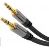 PremiumCord HQ stíněný kabel stereo Jack 3.5mm - Jack 3.5mm zahnutý 90° 3m