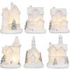 Dekorácia MagicHome Vianoce, domček, plast, 1xLED teplá biela, 6x6x8 cm, 2xLR44