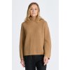 Gant sveter WOOL RIBBED STAND COLLAR hnedá