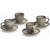 ZELLER Sada šálků s podšálkem 4 ks keramika béžová 62 ml (26509)