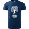 Narodeninový strom 60 - Klasické pánske tričko vyššej gramáže - XL ( Polnočná modrá )