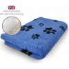 DRYBED Premium Vet Bed kobaltovo-modrá + čierne labky 100 x 75 cm