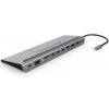 PREMIUMCORD Dokovací stanice USB-C 8v1, 1xDP, 1xHDMI, 1xVGA, 1xUSB-C, 3xUSB, 1xRJ45, šedá (ku31dock13)