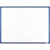 Biela magnetická popisovacia tabuľa s keramickým povrchom boardOK, 1200 x 900 mm, modrý rám