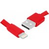 USB kábel - IPHONE 8PIN 1m plochý, červený.