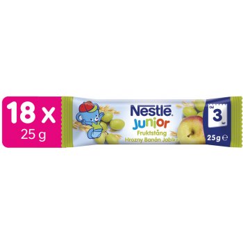 Nestlé Ovocno-obilná tyčinka hrozno jablko a banán 18 x 25 g