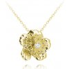 Pozlátený strieborný náhrdelník kvet so zirkónom Minet, JMAS0100GN45