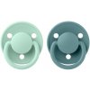 BIBS De Lux cumlíky, silikón 2ks - one size - Nordic mint Island sea