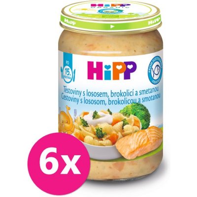 6x HiPP BIO Cestoviny s lososom, brokolicou a smotanou 250 g