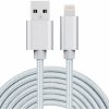 AppleKing opletený dátový a nabíjací kábel USB-A 2.0 / Lightning pre iPhone / iPad / iPod / AirPods - 3 m - strieborný - možnosť vrátiť tovar ZADARMO do 30tich dní
