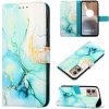 Peňaženkové 3D puzdro MARBLE na Motorola Moto G32 - Zelená