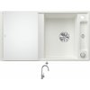 Blanco AXIA III 5 S biela s excentrom + sklenená krájacia doska 523219 + Blanco MIDA-S chróm 521454