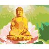 Diamondi Diamantové maľovanie BUDDHA V LOTOSE A ZELENÉ POZADIE vypnuté plátno na rám