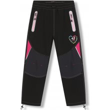 Kugo Dievčenské softshellové nohavice HK7585 čierna ružové zipsy