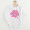 Detské body s potlačou New Baby Když brečím, tak mám asi nějaký problém! ružová, veľ. 74 (6-9m)