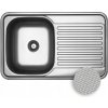 Jednokomorový drez Kuchinox, strieborná oceľ