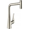 Hansgrohe Metris Select M71 - Kuchynská páková batéria 320 s vyťahovacím výtokom, 1jet, vzhľad nerezu 14884800