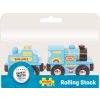 Bigjigs Rail Modrá mašinka s tendrom + 2 koľaje