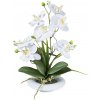 Umelá Orchidea biela v miske, 41cm