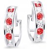 Cutie Jewellery Detské náušnice z bieleho zlata C3345B-Ruby Dark