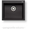 Pyramis Granitové kuchynské drezy, štvorcové granitové drezy s jednou misou Pyramis ISTROS (57 x 50) 1B, čierny matný