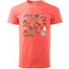 Zvieratká na triku - Klasické pánske tričko vyššej gramáže - 4XL ( Korálová )