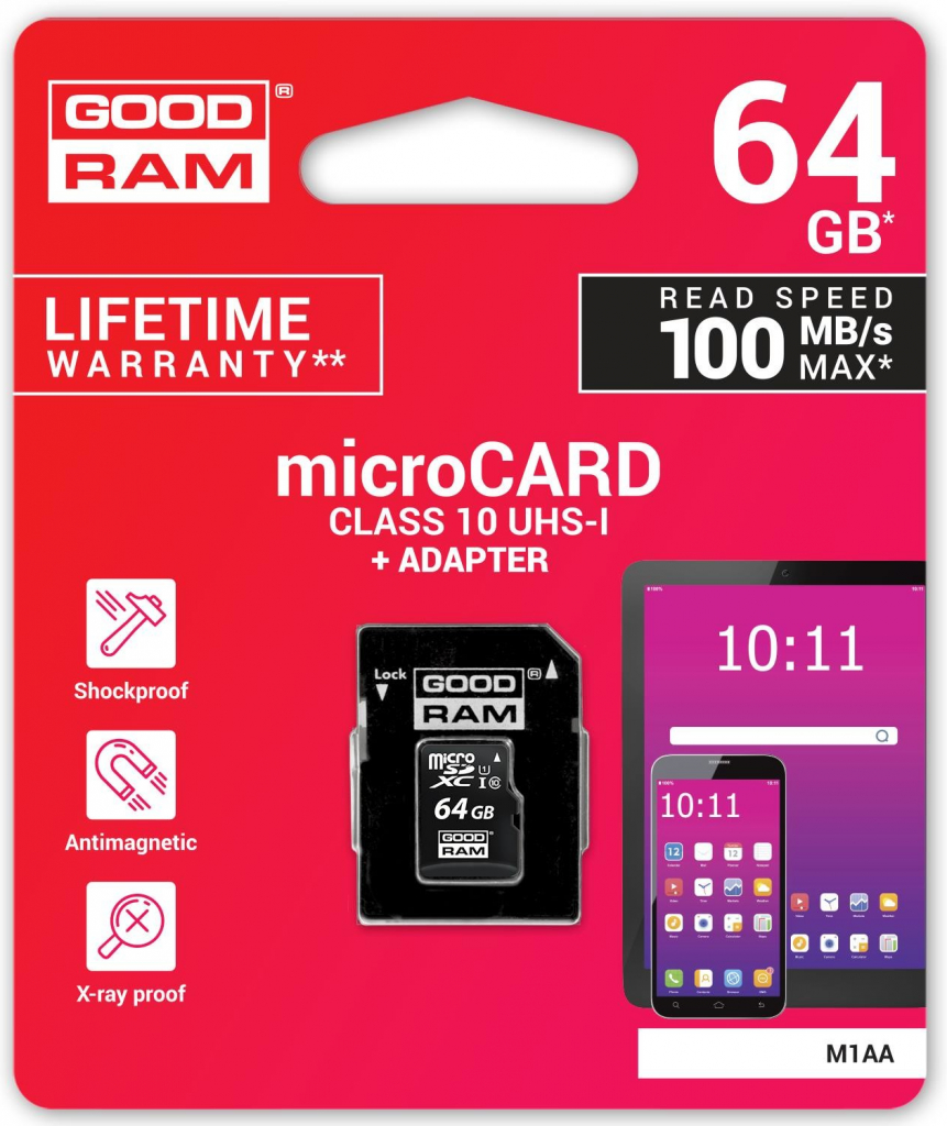 GOODRAM microSDXC Class 10 64GB M1AA-0640R12