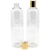Plastová fľaša priehľadná oblá, zlatý disc top, 500 ml