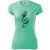 Husľový kľúč kvety - Dámske Fantasy športové (dresovina) - XL ( Mätová )