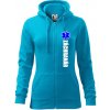 Nápis Záchranár + hviezda - Mikina dámska trendy zipper s kapucňou - XS ( Svetlý tyrkys )