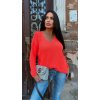 Fashionweek Dámsky mäkký ľahký voľný sveter NB6903 Farba: Koralový, Veľkosť: Universal