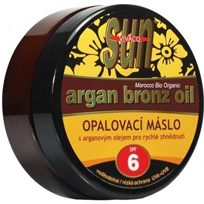 VIVACO SUN Argan Oil opaľovacie maslo SPF 6 s argánovým olejom pre rýchle zhnednutie 200ml