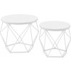 VASAGLE Súprava dvoch okrúhlych konferenčných stolíkov bielej farby