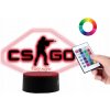 LAMPKA NA SKLE Counter-Strike CS Go 3D LED RGB + DIAĽKOVÝ OVLÁDAČ 16 FARIEB