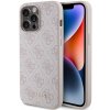 Guess pevný kryt 4G s kovovým zlatým logom na iPhone 15 Pro Max (GUHCP15XG4GFPI) - ružový KF2339988