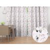 Biante Bavlnený záves Sandra SA-288 Eukalyptus s ružovými kvetmi na bielom 150x260 cm