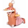 Smoby Prebaľovací kufrík s postieľkou na kolieskach 3v1 Nursery Soft Baby Nurse s jedálenskou stoličkou 6 doplnkov od 18 mes